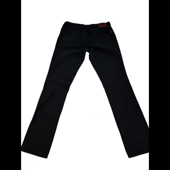 R U Blue Black Straight Leg Mid Rise Denim Jean - Picture 4 of 5